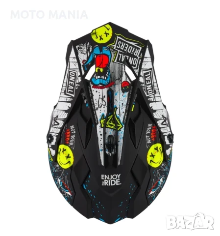 Мотокрос каска O'NEAL 2SERIES RANCID BLACK/WHITE, снимка 5 - Други спортове - 50474637
