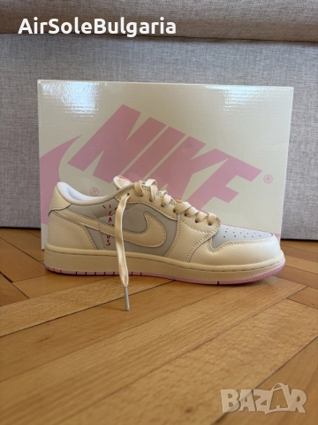 Jordan 1 x Travis Scott Shy Pink Size EUR 41/ UK 7 Brand New With Box 📦 , снимка 4 - Маратонки - 55728487