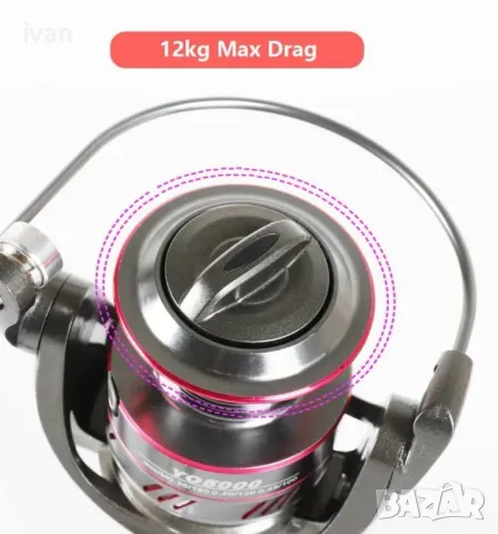 намаление макара Yomoshi Yo1000, Графитено тяло, алуминиева шпула, метална дръжка, 12+1 лагера, снимка 7 - Макари - 50399812