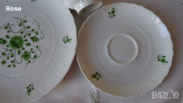 Royal Tettau Grüne Blume Porzellan – изключително бял, фин, костен порцелан, снимка 7 - Сервизи - 51588903