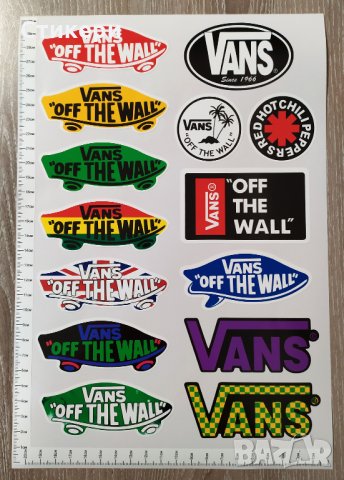 Стикери VANS ВАНС нови! лист А4 - 14 бр общо Sticker , снимка 2 - Аксесоари и консумативи - 29729320