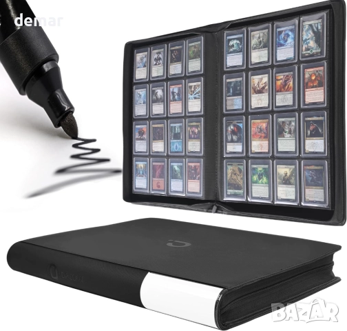 Първокласен албум, класьор за картички, карти за игра 16 джоба/640 картички 7,5/10 см