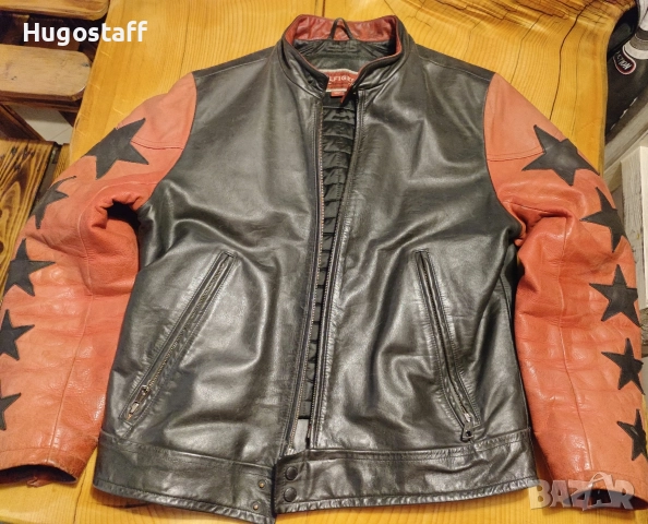 Tommy Hilfiger Винтидж Мъжко кожено яке моторджиско Cafe Racer M/L, снимка 5 - Якета - 52896396