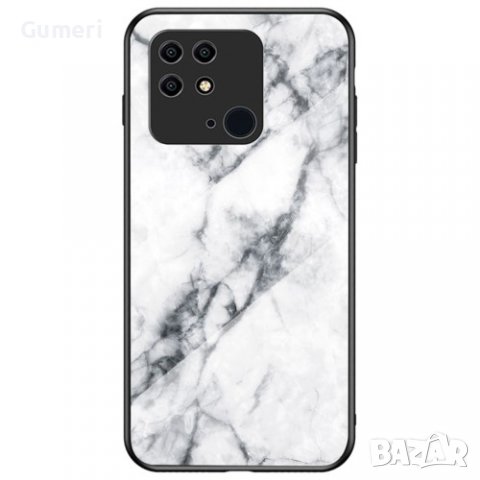 Xiaomi Redmi 10C - Хибриден Стъклен Кейс - Мрамор, снимка 3 - Калъфи, кейсове - 37251525