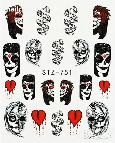 Водни атрактивни стикери за маникюр, снимка 4 - Продукти за маникюр - 23795974