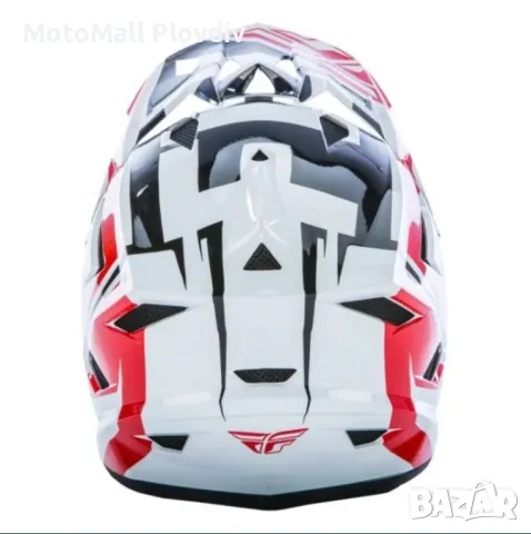 fly racing default red black white каска крос мотор мото к, снимка 4 - Аксесоари и консумативи - 49163601