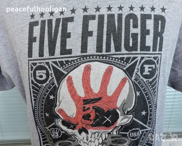  Five Finger Death Punch - Punchagram T-Shirt mottled grey  метъл  тениска размер XL , снимка 3 - Тениски - 47998671