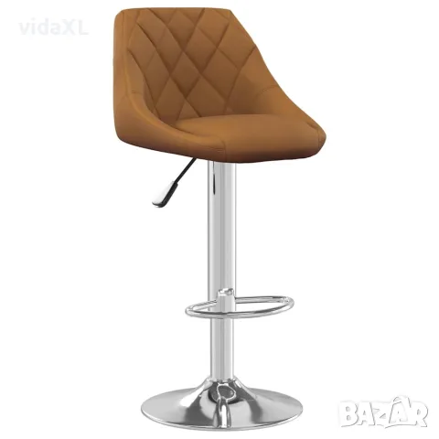 vidaXL Бар табуретки, 2 бр, кафяви, кадифе, снимка 3 - Столове - 56147140
