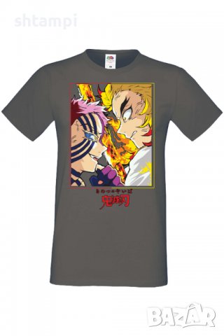 Мъжка тениска Demon Slayer Rengoku VS Akaza,Анимация,игра,Празник,Повод,, снимка 8 - Тениски - 38075749