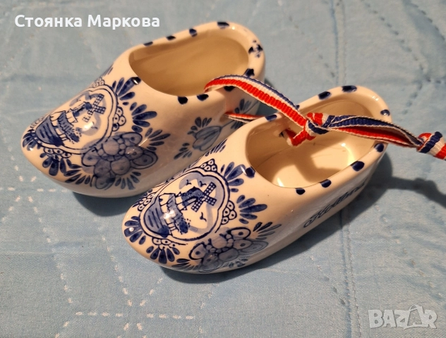 Холандски малки обувчици и чинийка Delft, снимка 6 - Декорация за дома - 52680798