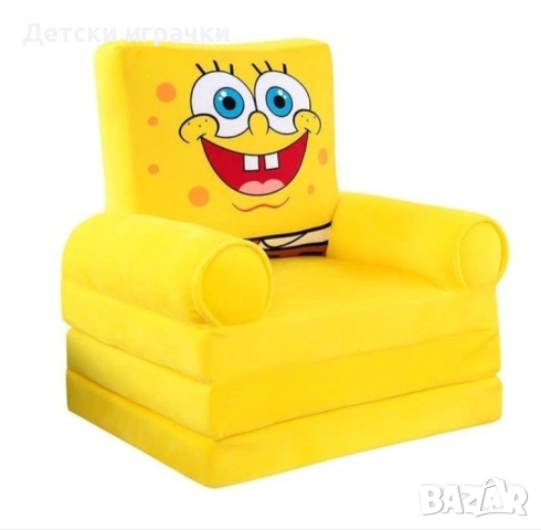 Плюшен детски разтегателен фотьойл, кресло, пуф, Батман/Спондж боб, снимка 3 - Плюшени играчки - 53039756