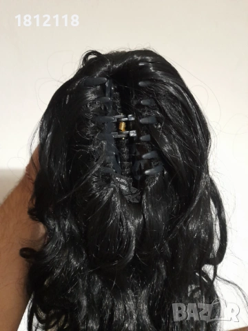 Дълга черна опашка за коса на шнола , снимка 2 - Аксесоари за коса - 53878993