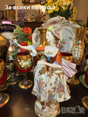 Sitzendorf Germany  Circa 1921-1927 “ Тиролката” - удивителна красота и великолепие Код P1868, снимка 9 - Декорация за дома - 53310930