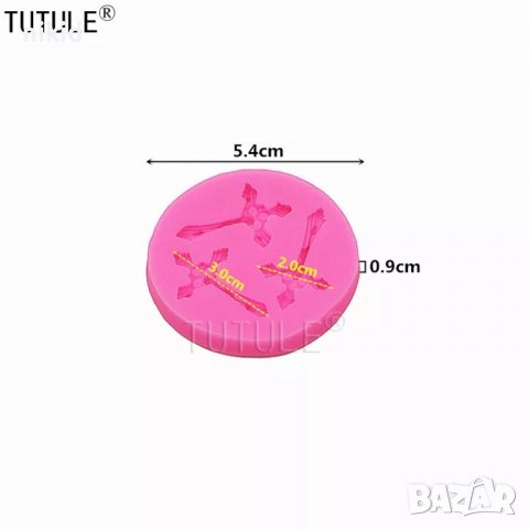 3 малки кръста кръстчета кръст силиконов молд форма фондан украса торта декорация мъфини, снимка 3 - Форми - 25441301