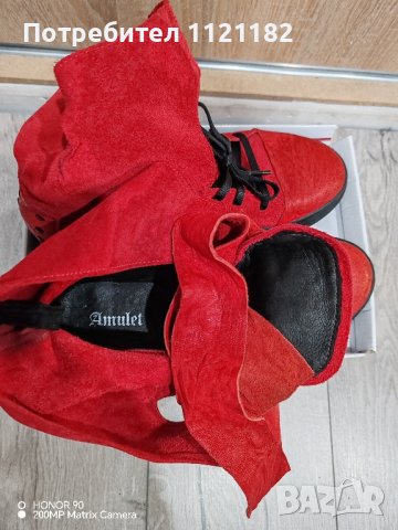 Дамски червени обувки , снимка 3 - Дамски ежедневни обувки - 44309351