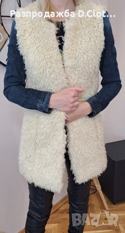 Палто teddy bear S ,с дънкови ръкави, снимка 2 - Палта, манта - 16977351