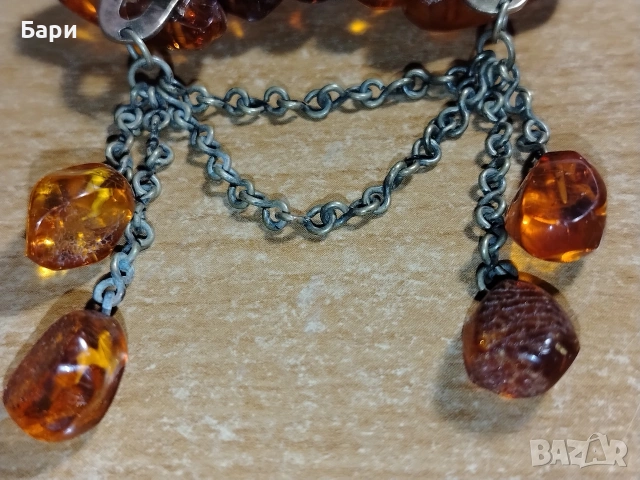 Стара голяма кехлибарена брошка , снимка 9 - Други - 53241137