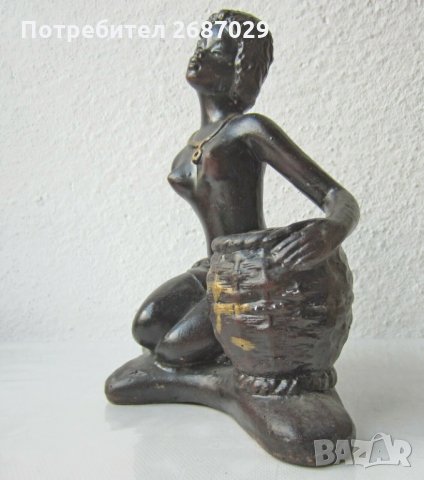 Негърка стара фигура статуетка моливник , снимка 4 - Статуетки - 30603118