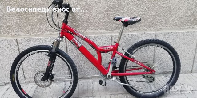 Велосипед колело 24цо 18скорости преден амортисьор аиро капки предна дискова спирачка технически ок, снимка 2 - Велосипеди - 38533450