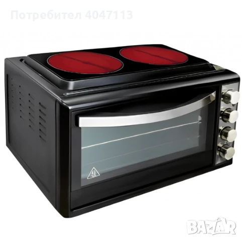 Готварска печка Voltz с 2 котлона с инфрачервен нагреватели 1000W и 1500W, 45л., снимка 3 - Печки, фурни - 51387760