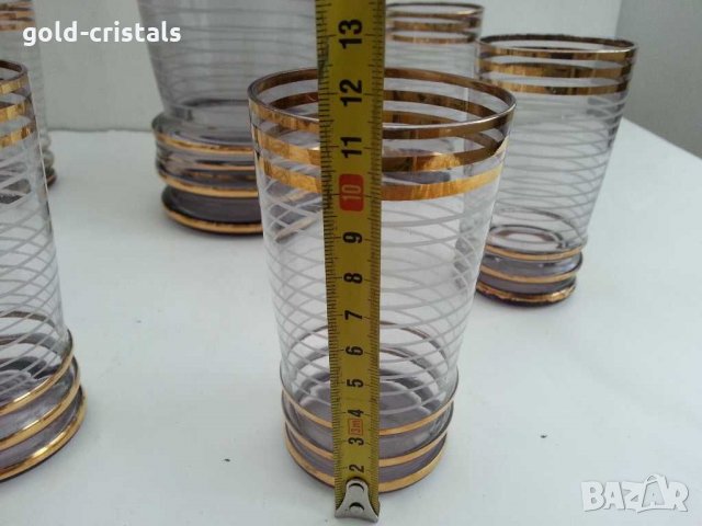 Антикварен сервиз цветно лилаво стъкло , снимка 4 - Антикварни и старинни предмети - 31027805