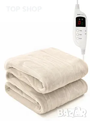 Луксозно поларено електрическо одеяло MONHOUSE 130X160 см 120W/Цифров контролер/9 настройки/Таймер, снимка 11 - Тримери - 49308695