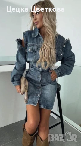 Дънкова Рокля, снимка 2 - Рокли - 51037142