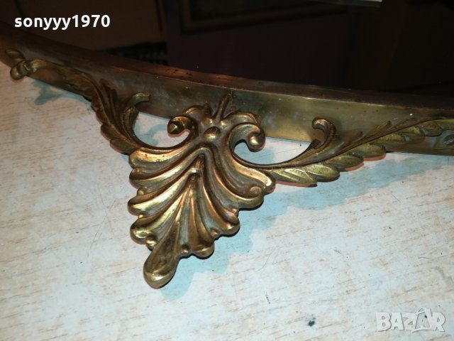 антично огледало-мед/месинг-масивно-внос швеция 55х45см, снимка 11 - Антикварни и старинни предмети - 30139515