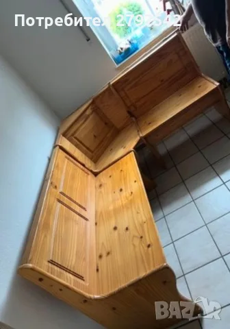 Дървена кухненска пейка