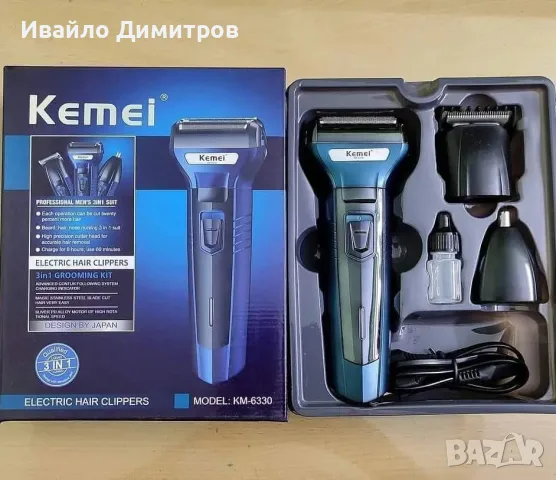МАШИНКА ЗА БРЪСНЕНЕ И ПОДСТРИГВАНЕ 3В1 KEMEI 6331, снимка 3 - Машинки за подстригване - 56103079