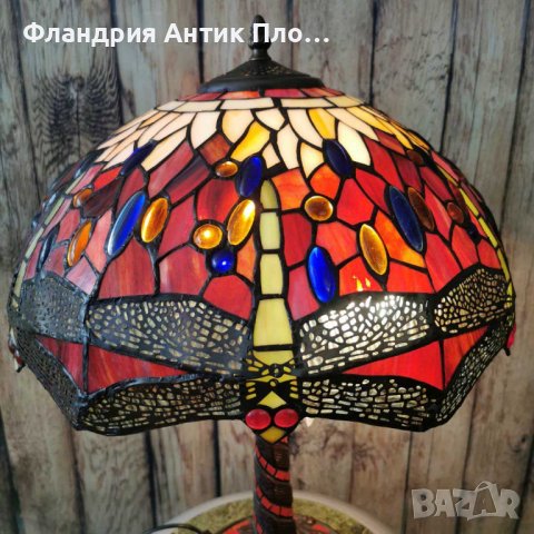 Голяма настолна лампа - Водно конче (червена), снимка 5 - Настолни лампи - 39997755