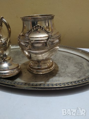посребрен месингов сервиз арт деко, снимка 6 - Антикварни и старинни предмети - 38891709