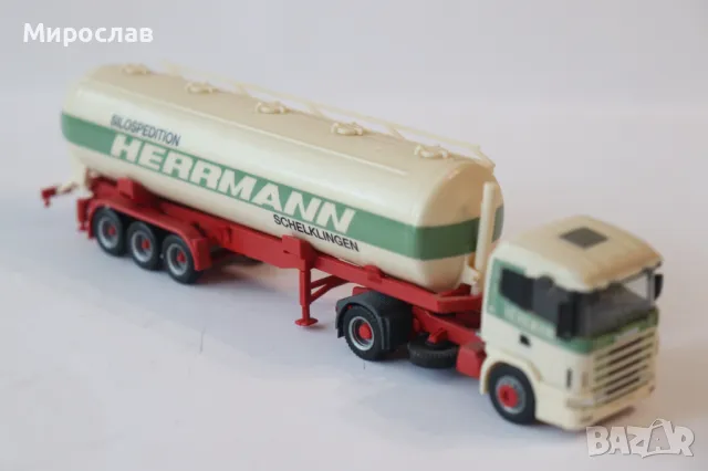HERPA H0 1/87 SCANIA СИЛОЗ ЦИСТЕРНА МОДЕЛ КОЛИЧКА КАМИОН, снимка 8 - Колекции - 49934512