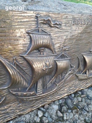 Бронзова скулптура пано флотилията на Христофор Колумб, снимка 4 - Пана - 30555858