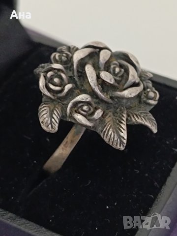 Красив сребърен пръстен Роза #37К, снимка 2 - Пръстени - 44383290