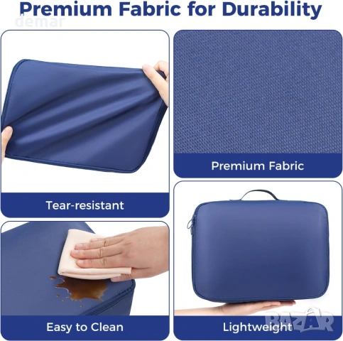 Комплект от 8 части органайзери за багаж с дишаща мрежа и чанта за обувки, тъмносиньо, снимка 4 - Други стоки за дома - 53901507