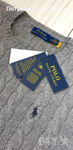 POLO Ralph Lauren Cable Wool/ Cashmere Knit Mens Size L НОВО! ОРИГИНАЛ! Mъжки Пуловер