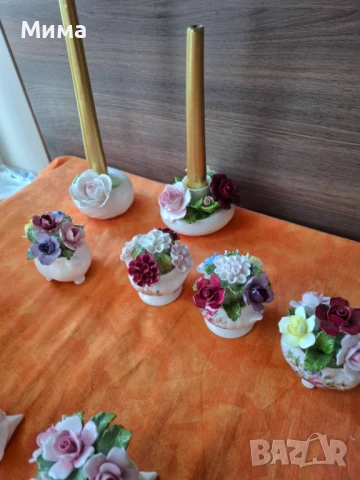 Порцеланови декорации с цветя, снимка 5 - Декорация за дома - 50924523
