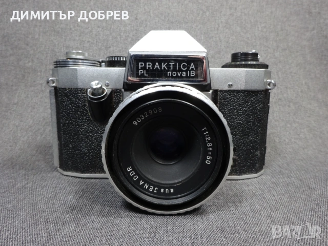 СТАР РЕТРО СОЦ ГДР DDR SLR ФОТОАПАРАТ PRAKTICA PL NOVA 1B + CARL ZEISS TESSAR 2.8/50 М42, снимка 2 - Фотоапарати - 53942831