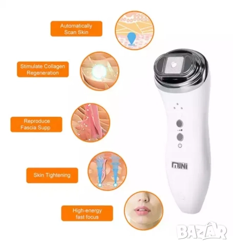 Мини HIFU дълбок лифтинг с RF и LED светлини за бръчки, снимка 5 - Козметични уреди - 52165283