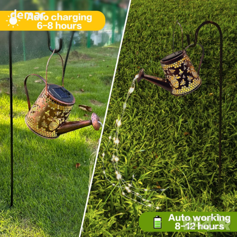 TickTime Соларна светеща лейка за градинска декорация, снимка 4 - Соларни лампи - 44734550