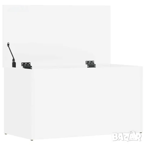 vidaXL Сандък за съхранение, бял, 84x42x46 см, инженерна дървесина, снимка 8 - Скринове - 56147768