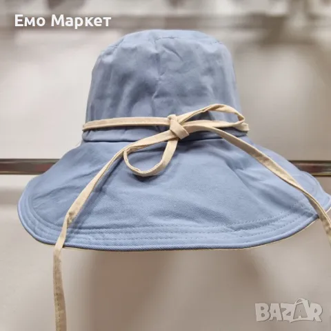 Красива дамска шапка с панделка в модерни нежни цветове, снимка 3 - Шапки - 49518877