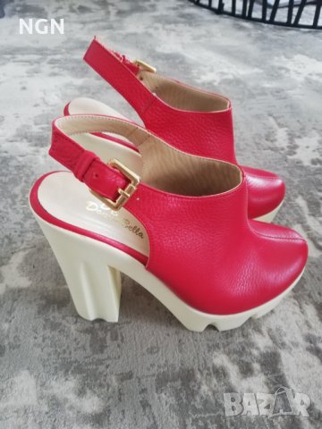Модерни дамски сандали в червен цвят. Промо цена само 39.00 лева. , снимка 4 - Дамски обувки на ток - 30208628