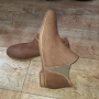 н.42 COX Chelsea Ankle Suede Leather Boots Women Beige 