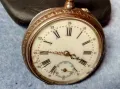 CYLINDRE 10 RUBIS Стар ШВЕЙЦАРСКИ СРЕБЪРЕН ДЖОБЕН ЧАСОВНИК СРЕБРО 800 с ПОЗЛАТЕНА ОРНАМЕНТИКА 48860, снимка 12