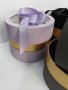Кръгла кутия луксозна ф 23 см диаметър, н 16,2 см., прозрачен капак, лилаво , черно , сиво, със злат, снимка 5