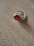 Голям сребърен пръстен с камъни, снимка 1 - Пръстени - 44689845