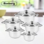 Комплект тенджери Rosberg R51210O10, включва-18/20/22/24/26см., Неръждаема стомана, снимка 6
