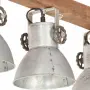vidaXL Индустриална лампа за таван, сребриста, E27, мангово дърво, снимка 5